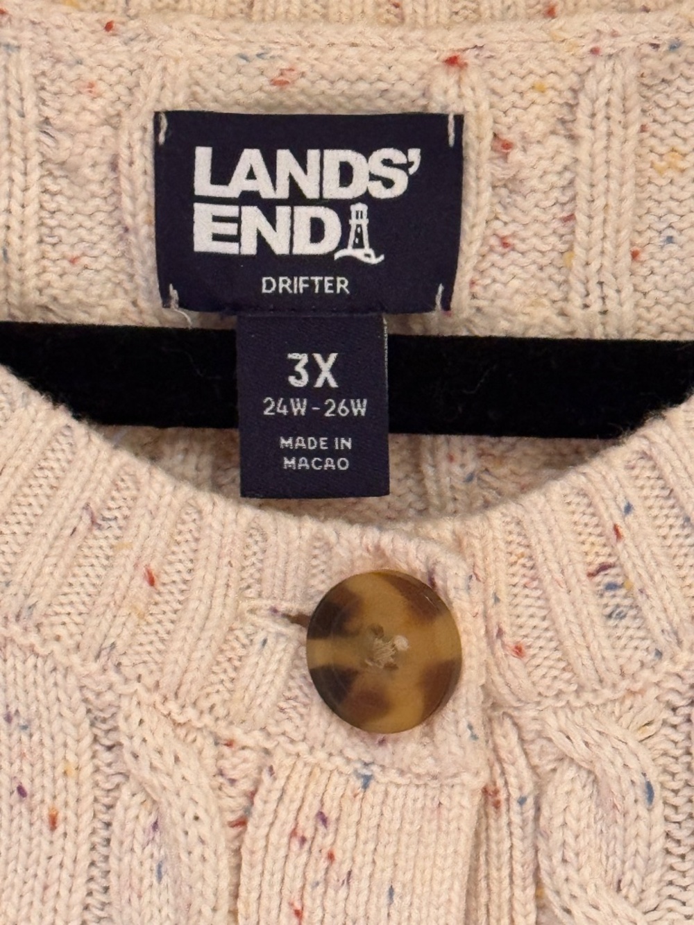 Lands End Women's Cable Knit Cotton Sweater - Plus Size - 3X - Picture 4 of 7